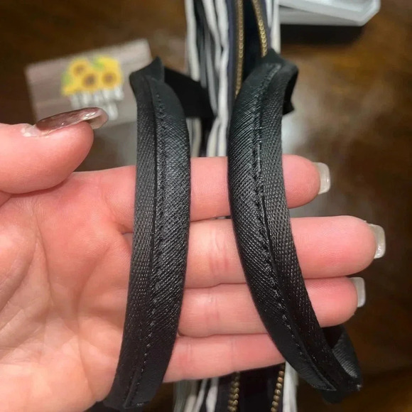 Kate Spade black and and white bag tote laptop bag travel - Picture 7 of 13